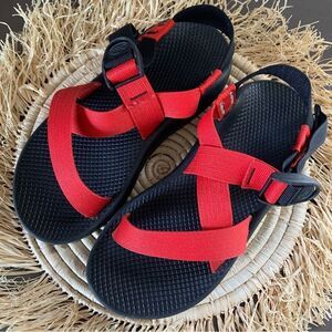 CHACO Men’s Custom Z/1 Sandals Red Black Size 7